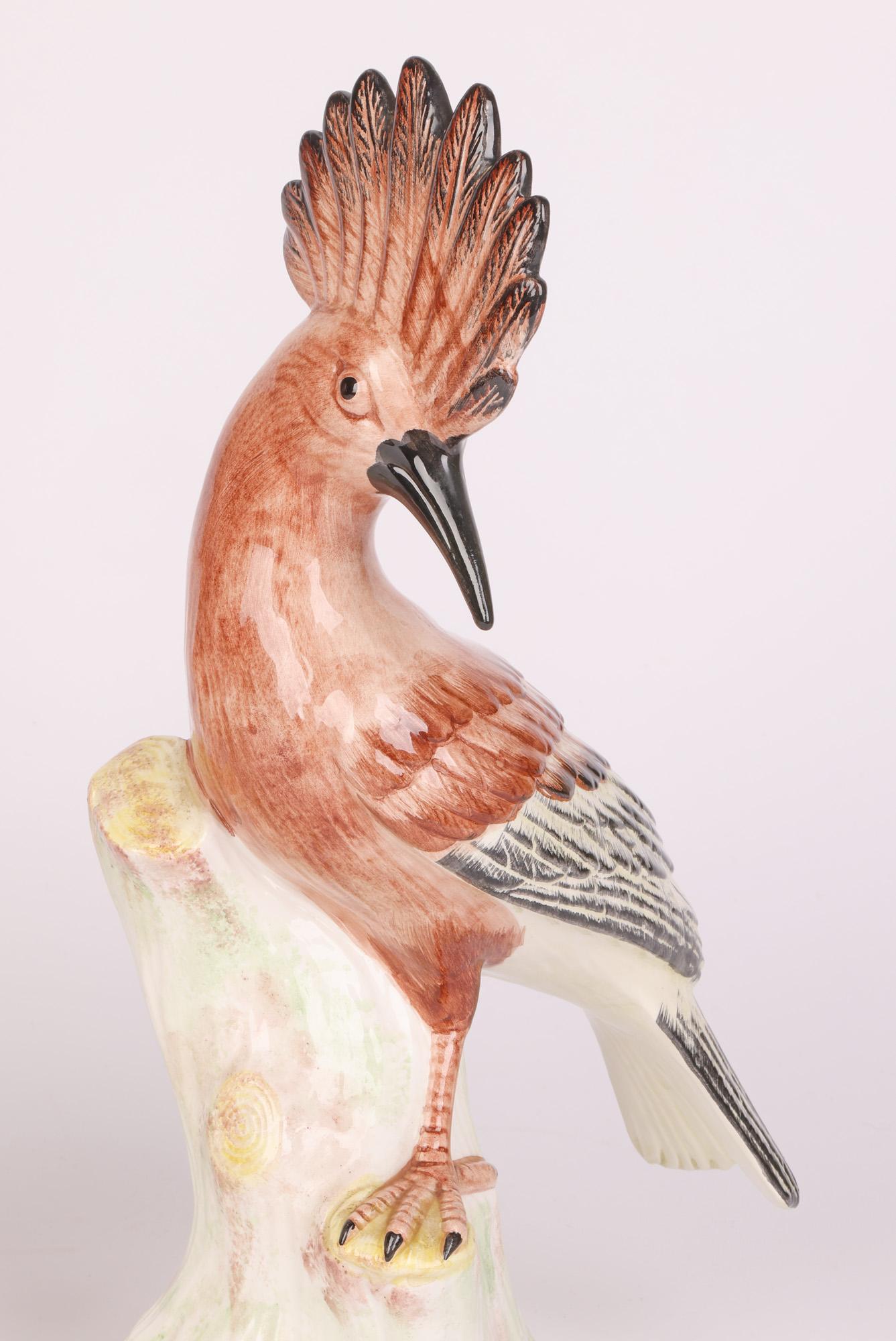 Eximious Italian Mid-Century Pair Porcelain Hoopoe Birds  10