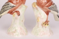 Eximious Italian Mid-Century Pair Porcelain Hoopoe Birds