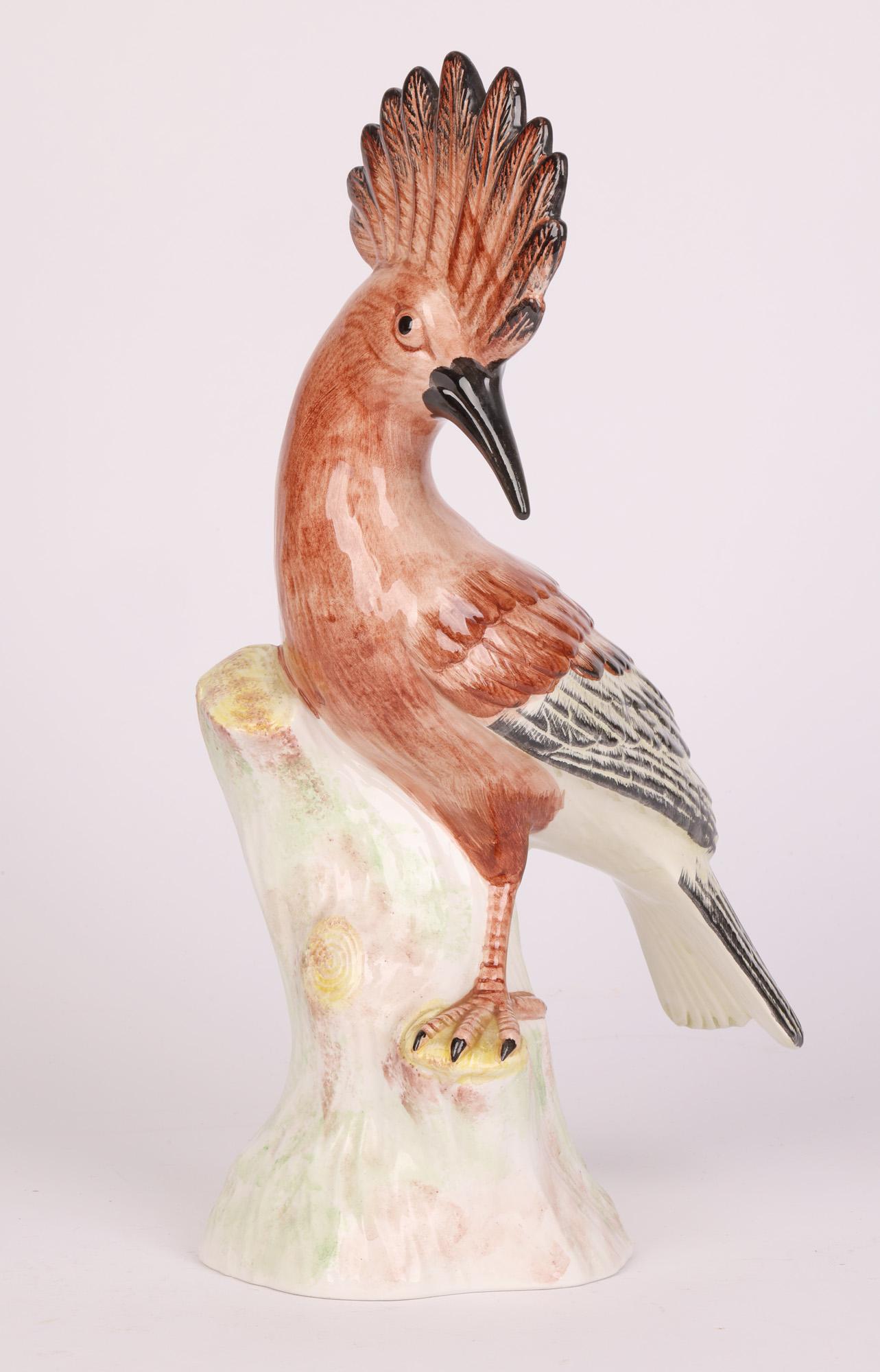 Eximious Italian Mid-Century Pair Porcelain Hoopoe Birds  2