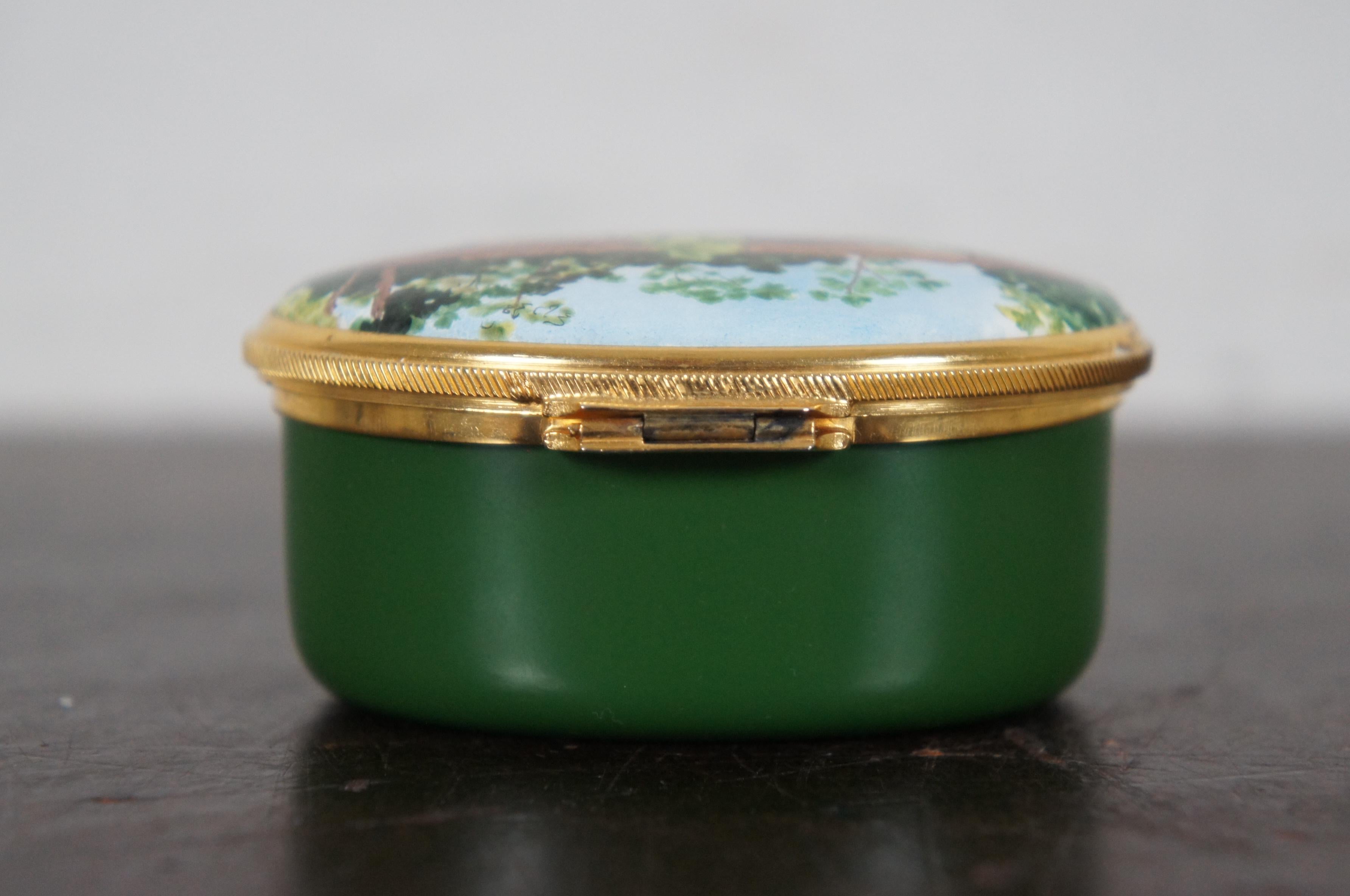 Eximious Ltd Porcelain Limoges Trinket Pill Box No Place Like Home England In Good Condition For Sale In Dayton, OH