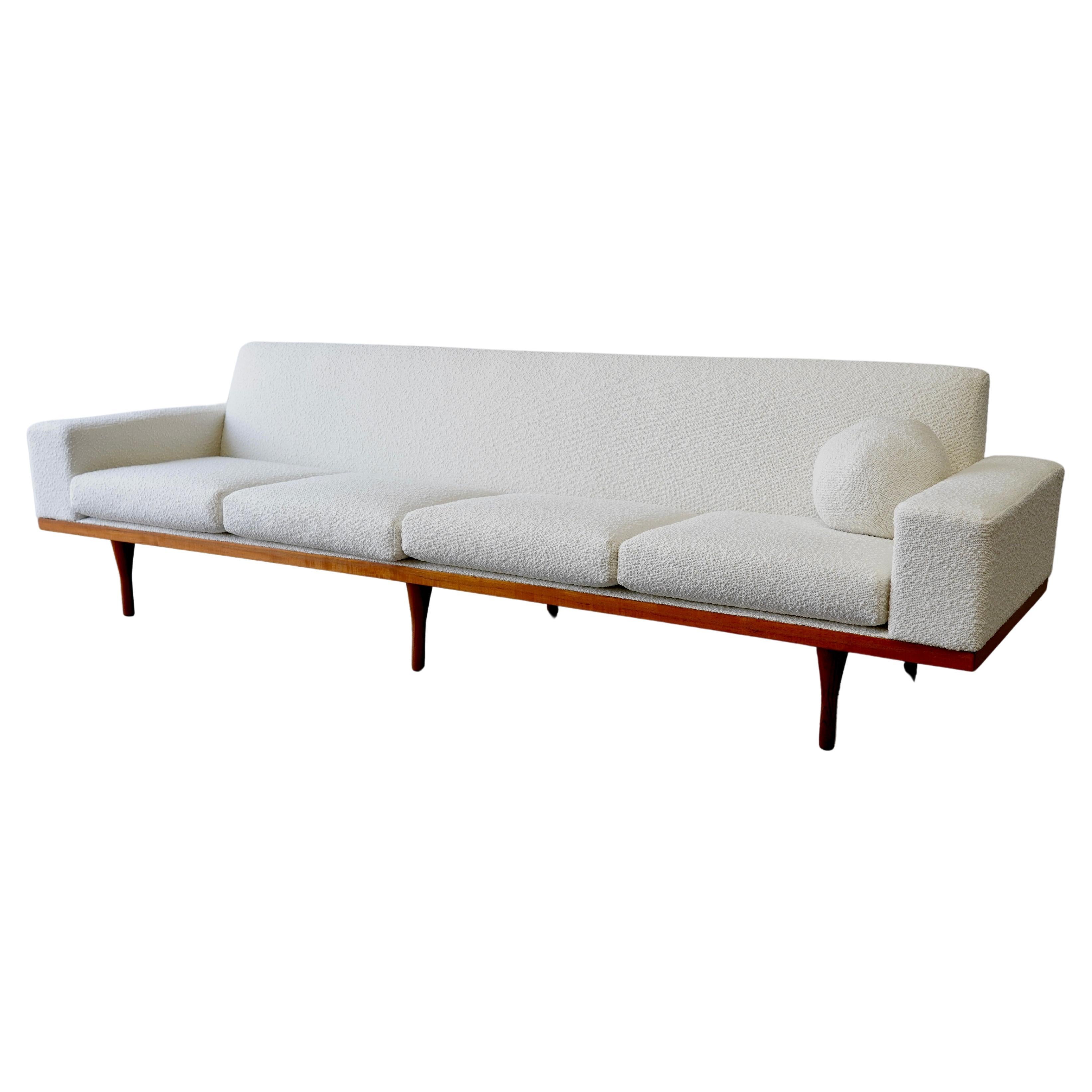 EXL Mid Century Danish Modern Illum Wikkelsø Boucle Teak Sofa