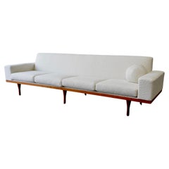 EXL Mid Century Danish Modern Illum Wikkelsø Boucle Teak Sofa