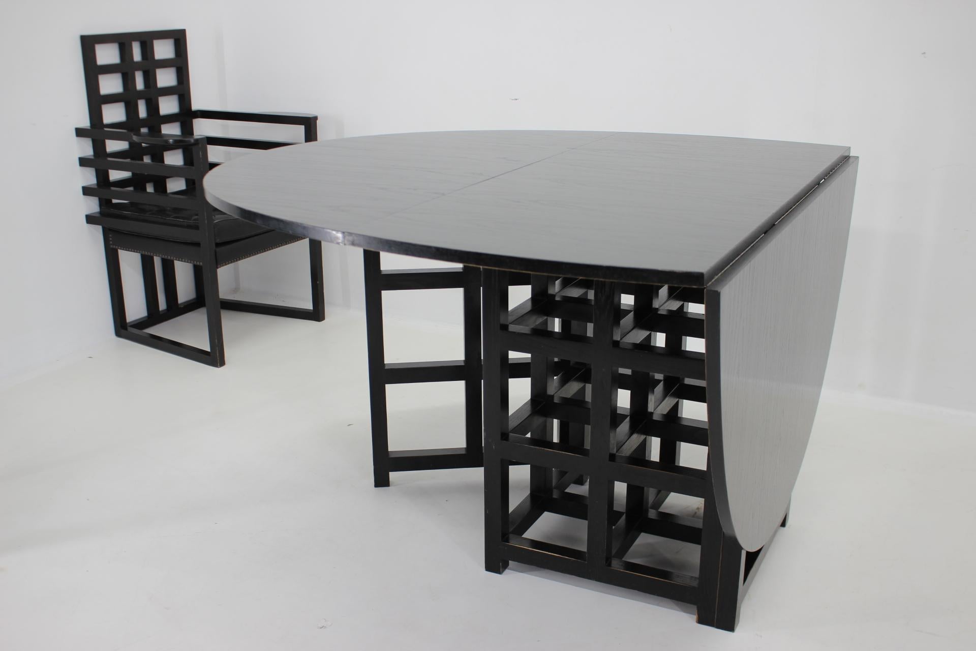 Exlusive Dining Set, Four Armchairs by J. Hoffmann + Dining Table by Mackintosh 5