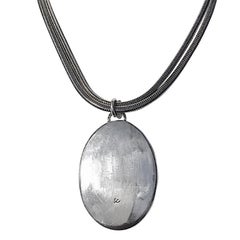 Native American MOP Ironwood Silver Pendant on a Double-Braided Silver Chain