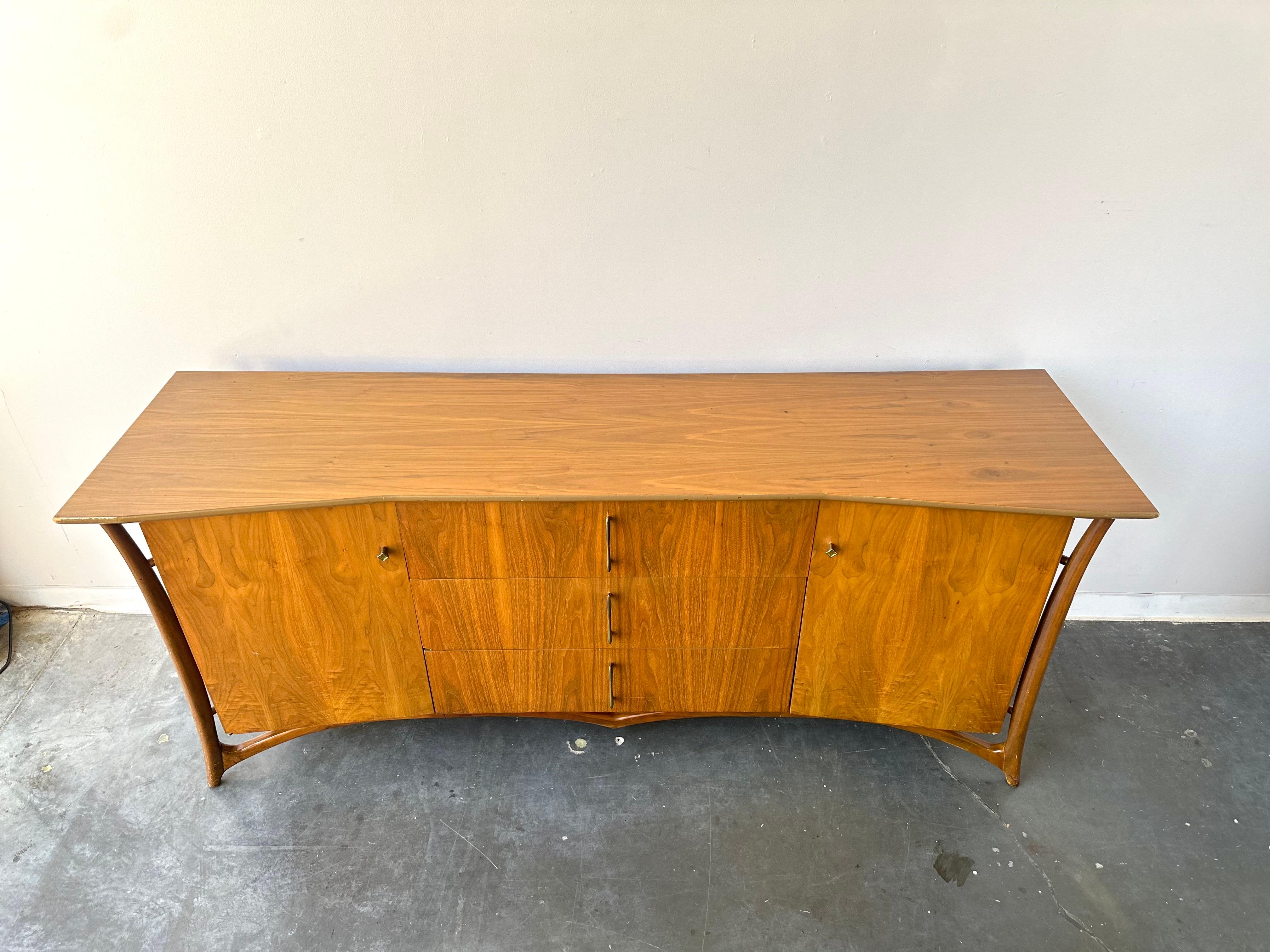 Mid-Century Modern Exoskeleton MCM walnut dresser by Piet Hein, circa 1960