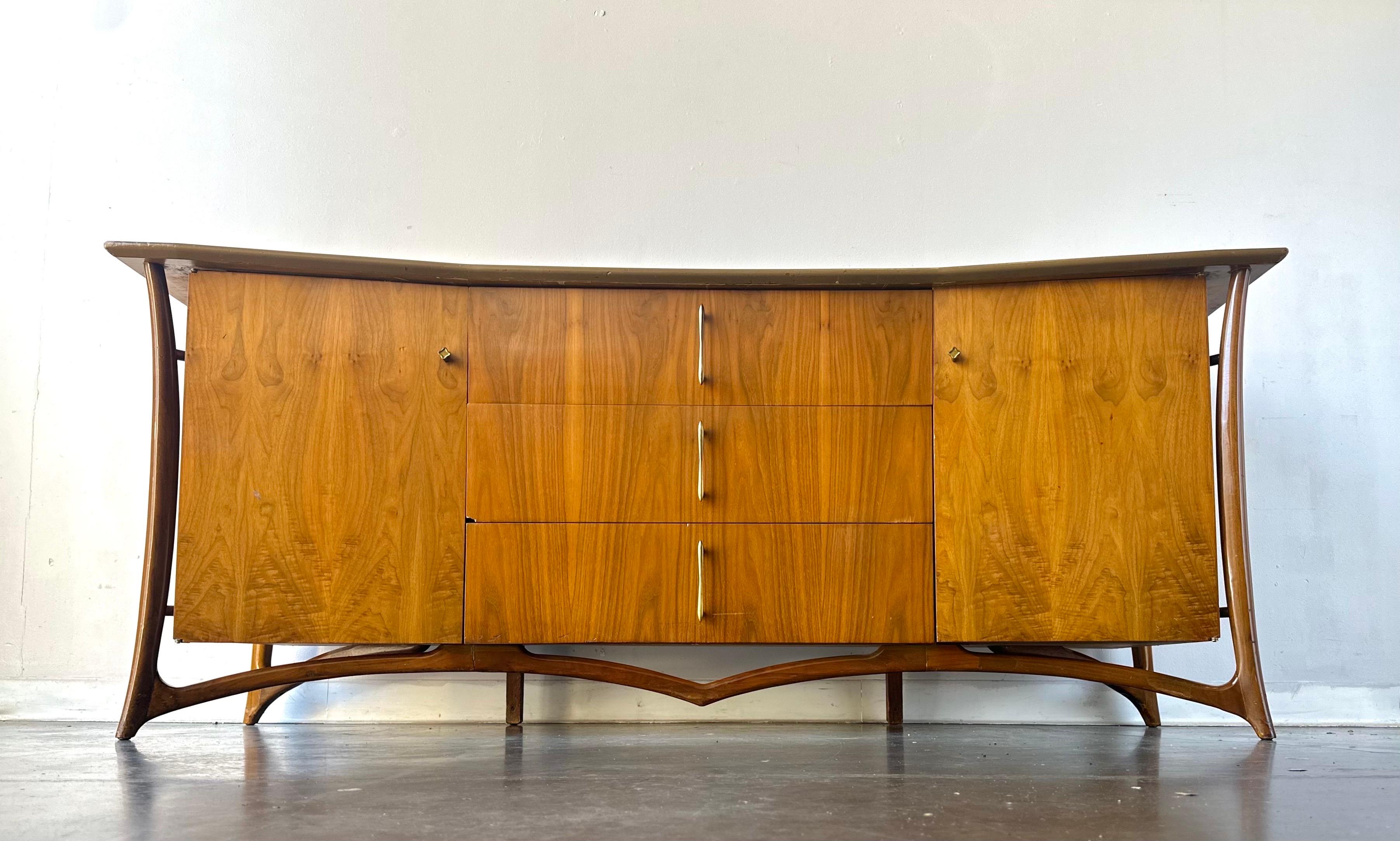 Woodwork Exoskeleton MCM walnut dresser by Piet Hein, circa 1960