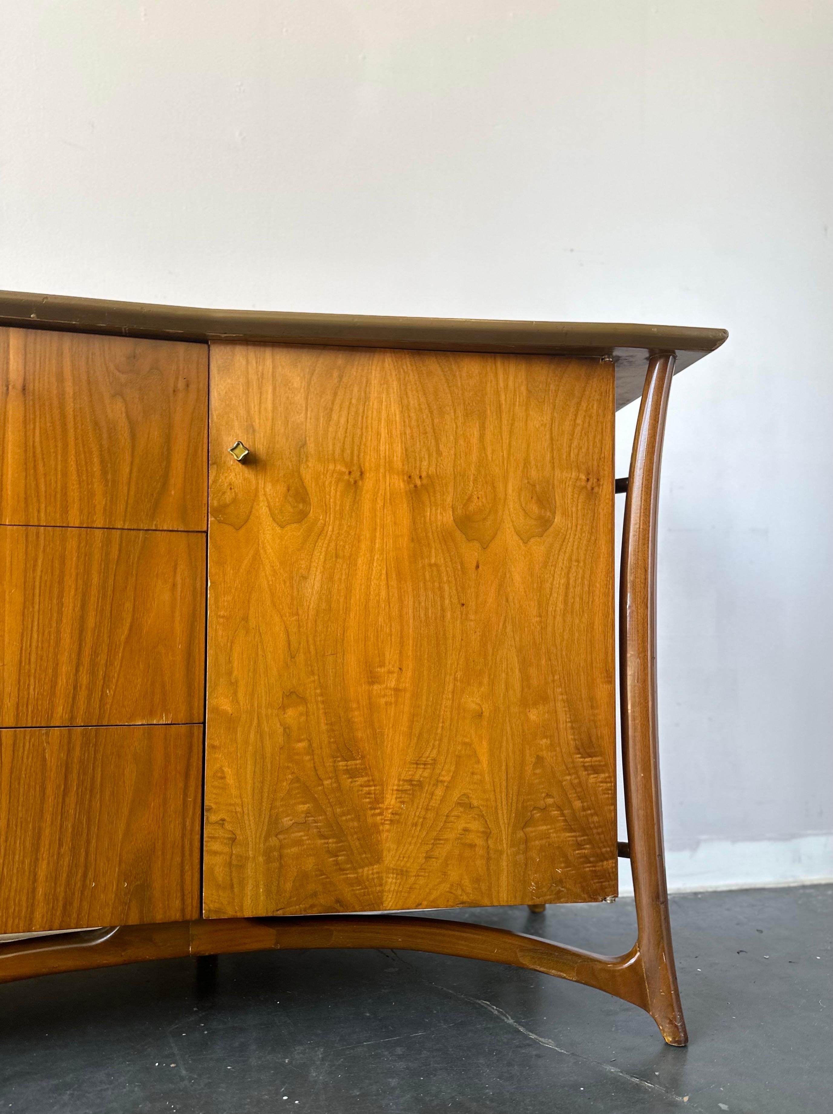 Mid-20th Century Exoskeleton MCM walnut dresser by Piet Hein, circa 1960