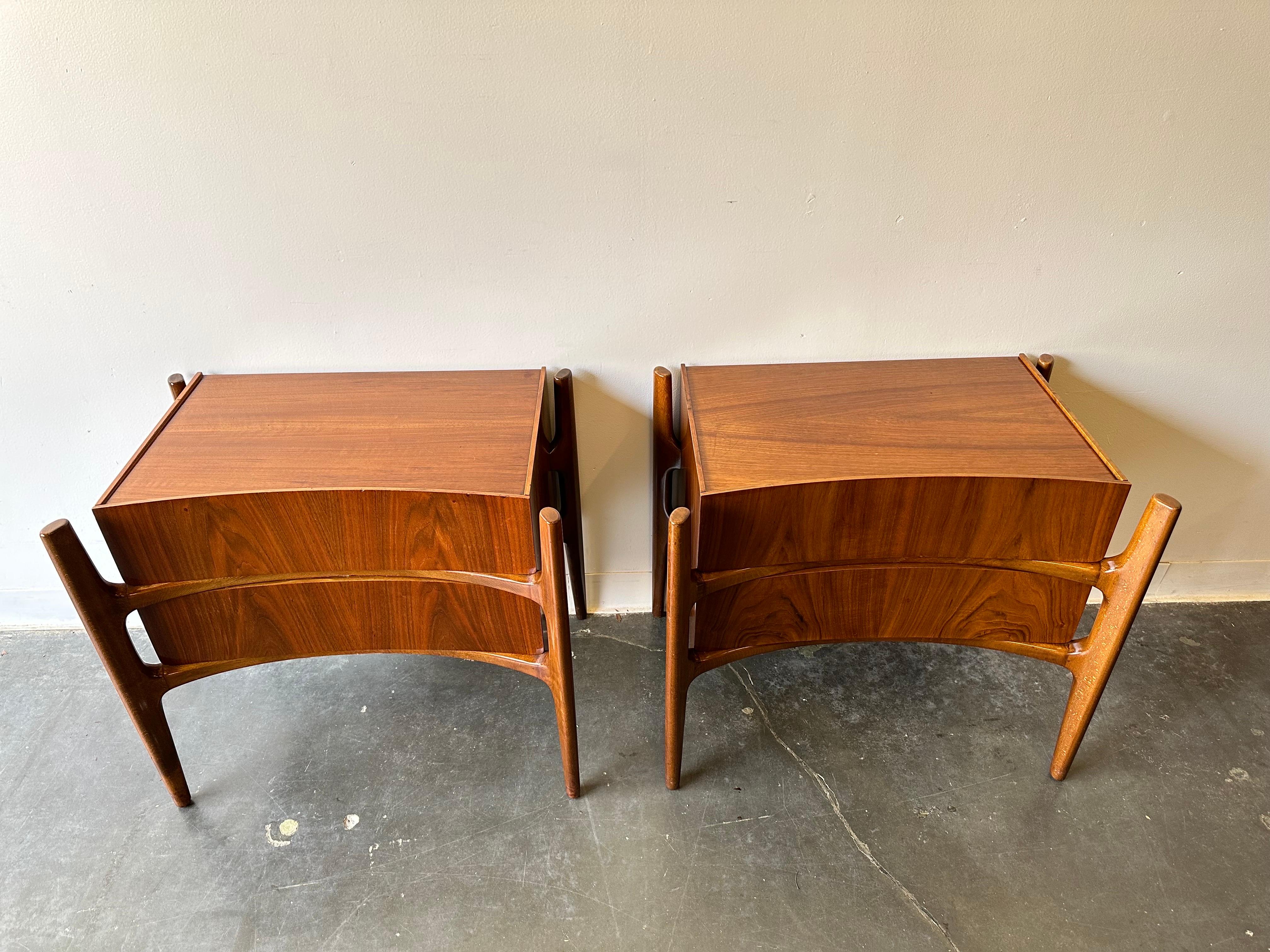 Swedish Exoskeleton Nightstands by William Hinn circa 1960 For Sale