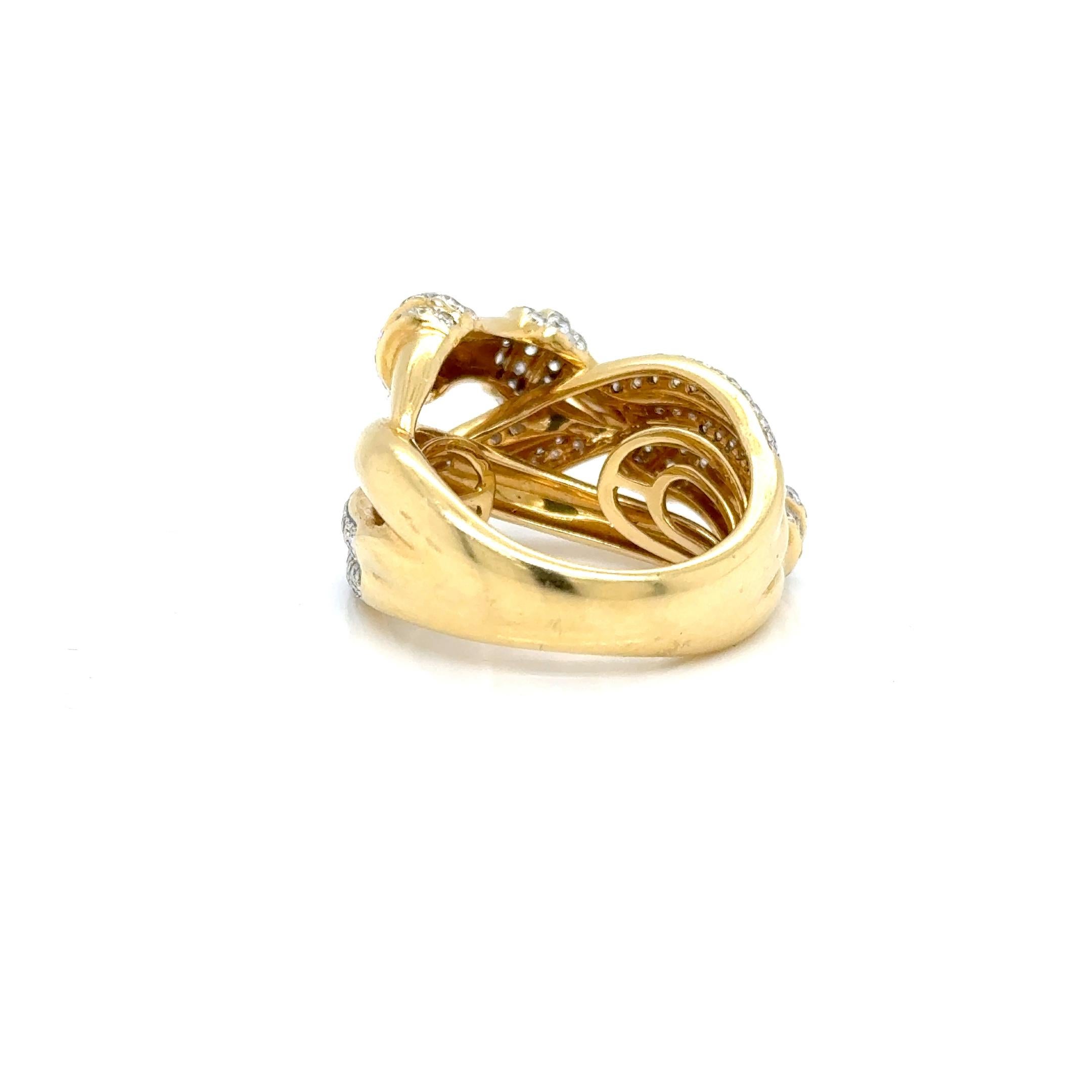 Anello esotico 18Kt con diamanti 1,80 carati In condizioni ottime in vendita a Miami, FL