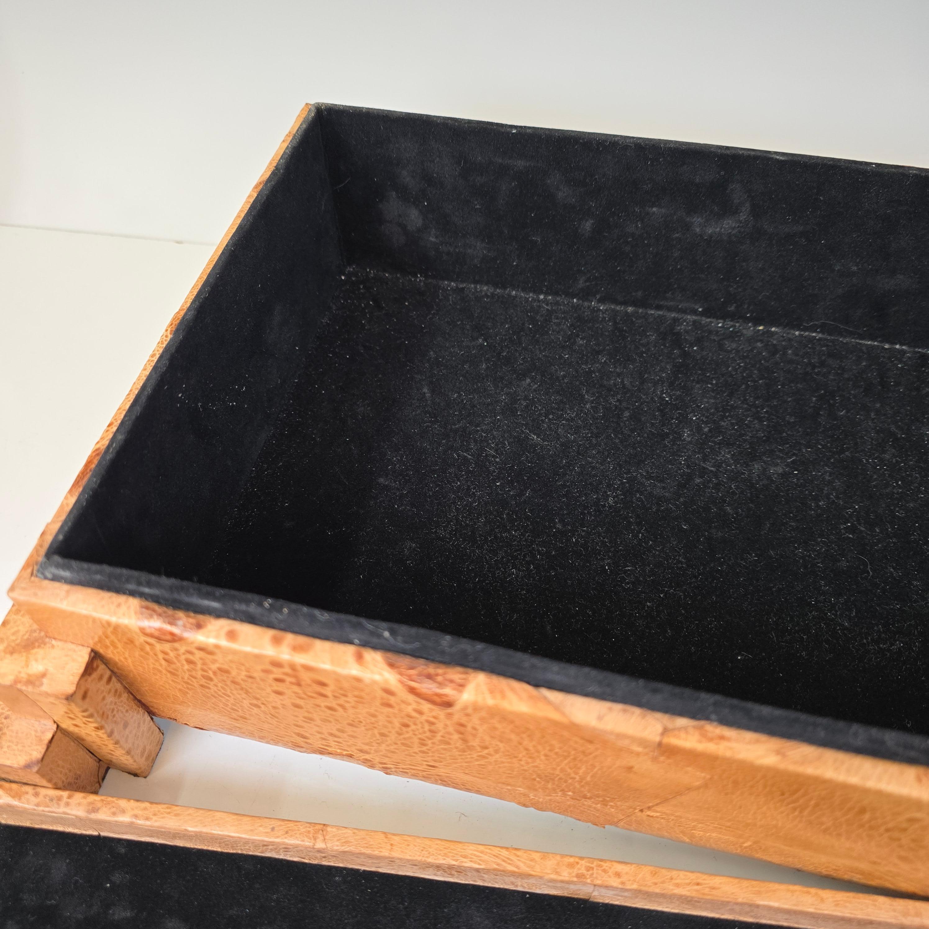 Exótica caja de piel de rana Deco Revival de los años 70 Cuero en venta