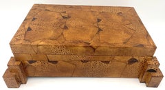 Exotic 1970s Frog Skin-Leather Asymmetrical Table Box, Style of Karl Springer
