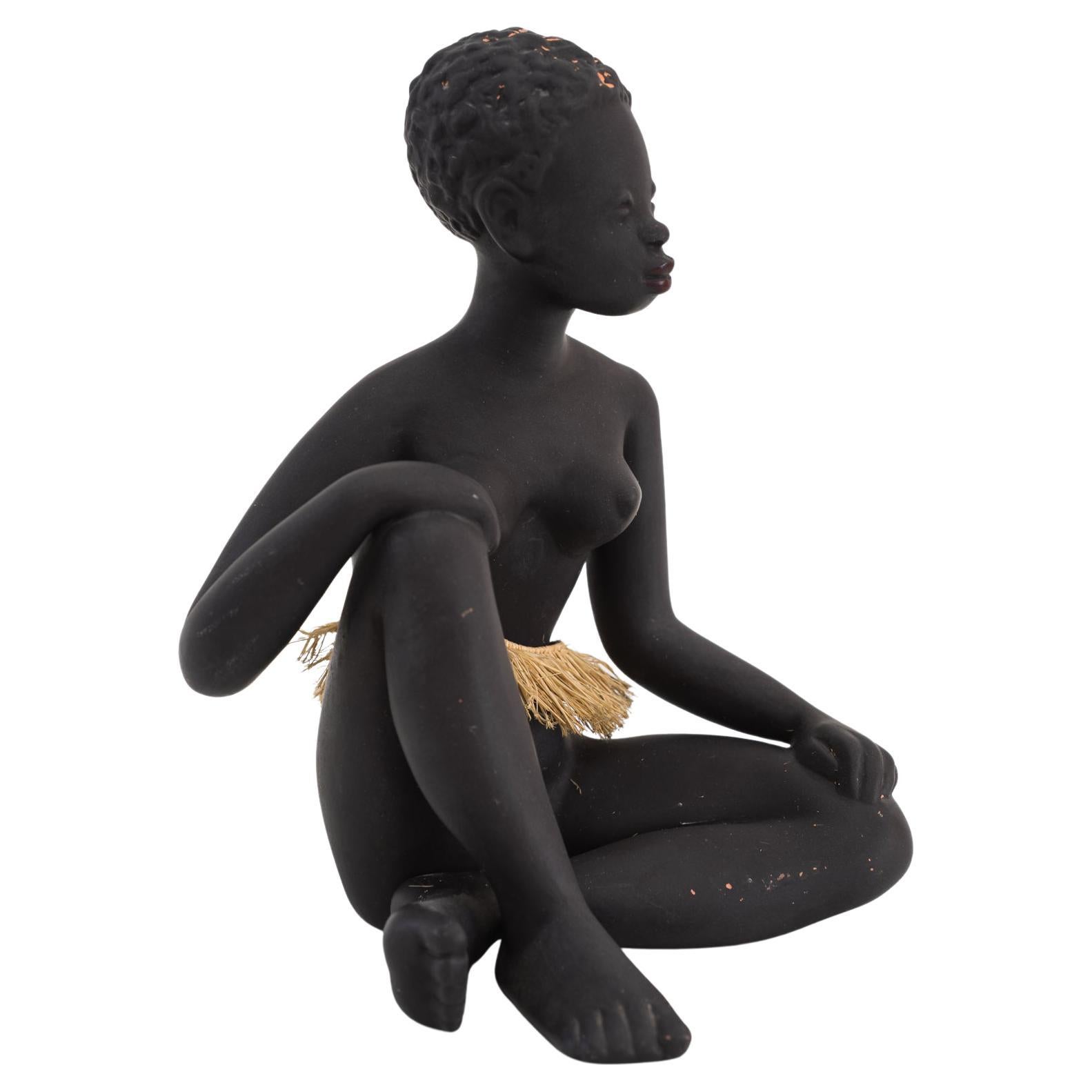 Exotic African Women Sculpture by Leopold Anzengruber, Vienna 1950s