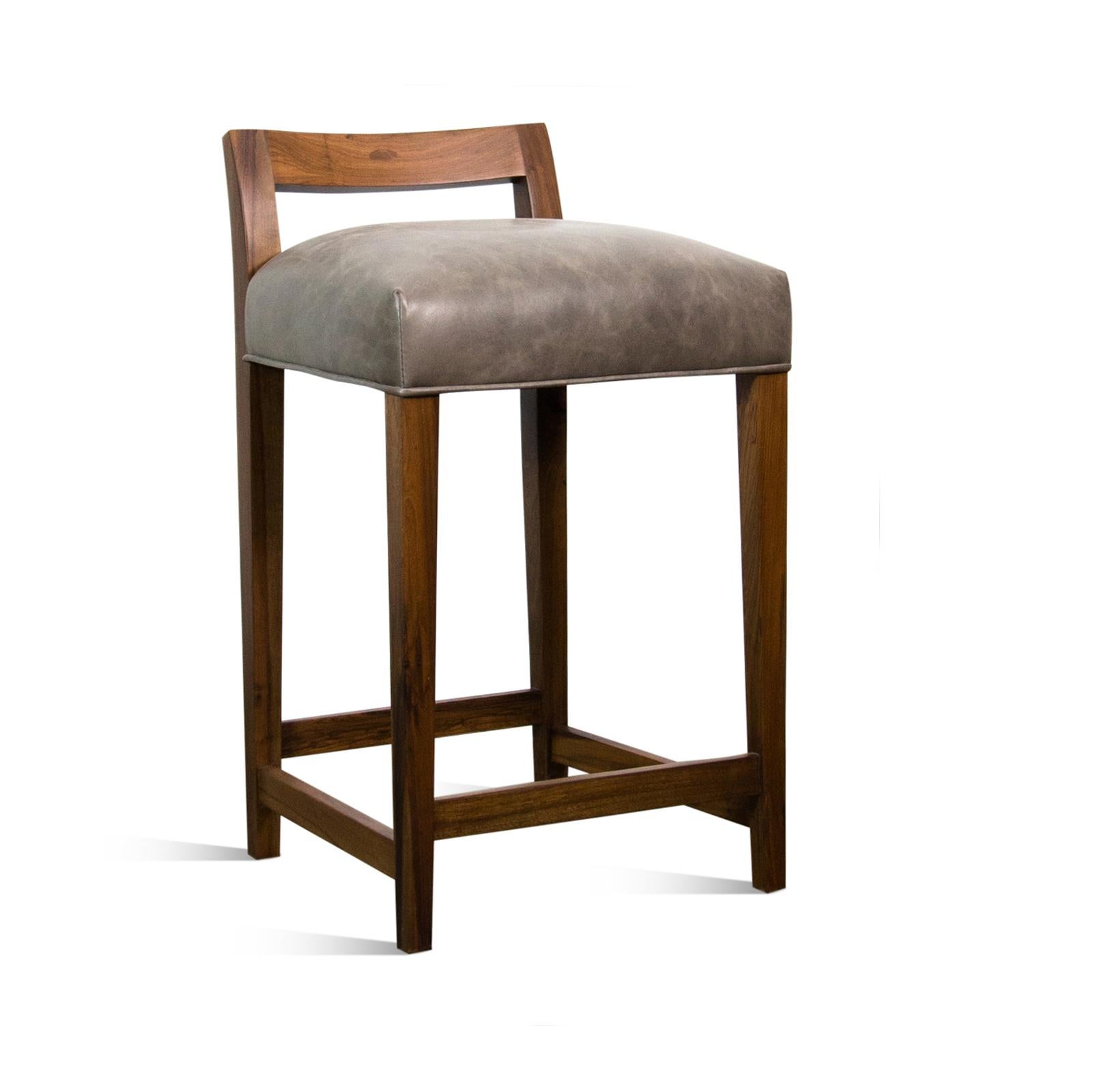 Tabouret de comptoir argentin exotique en cuir de bois de rose de Costantini, Umberto en vente 3