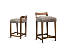 Exotic Argentine Rosewood Leather Counter Stool from Costantini, Umberto
