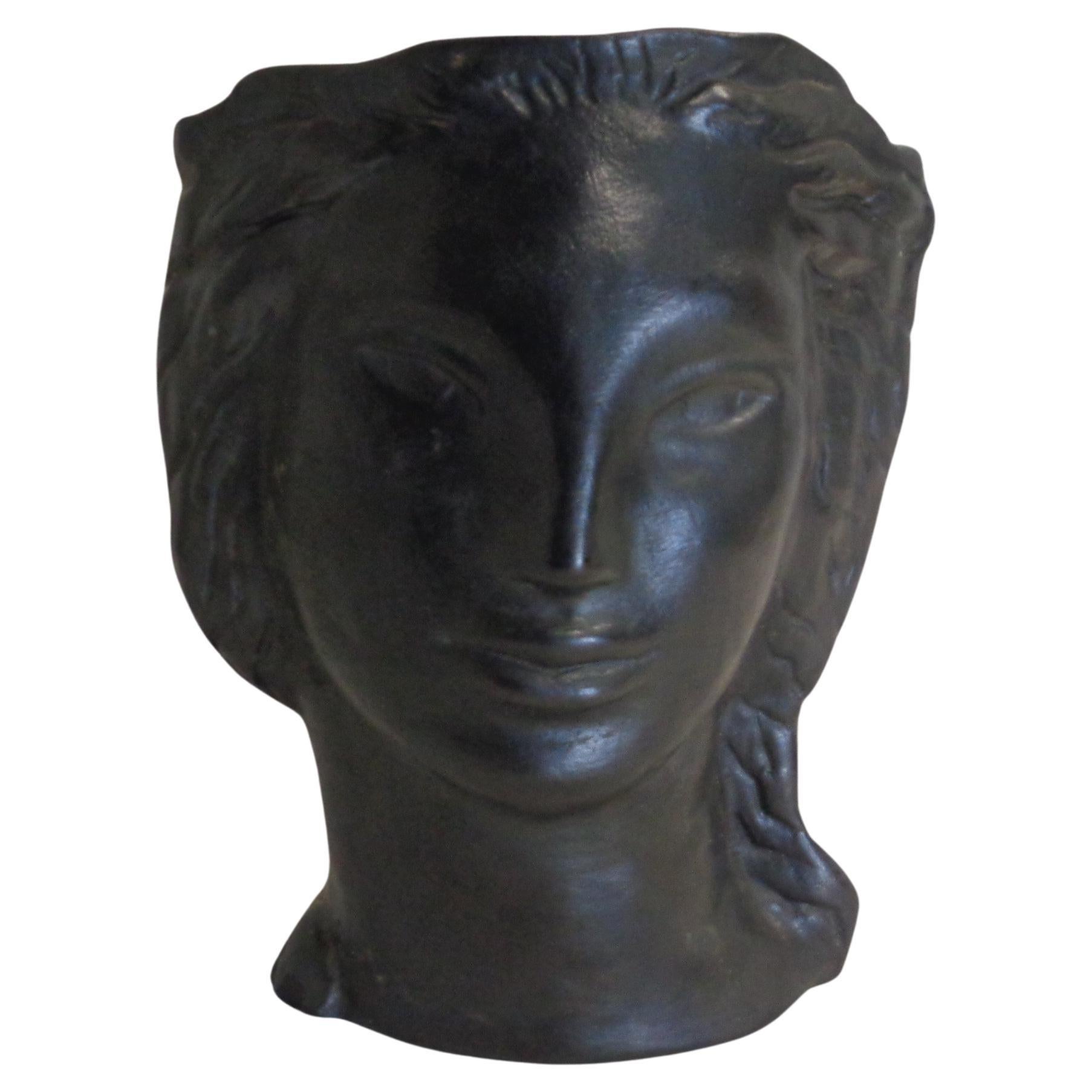   Art Deco Ceramic Exotic Head Vase Sculpture by Edith Varian Cockcroft
