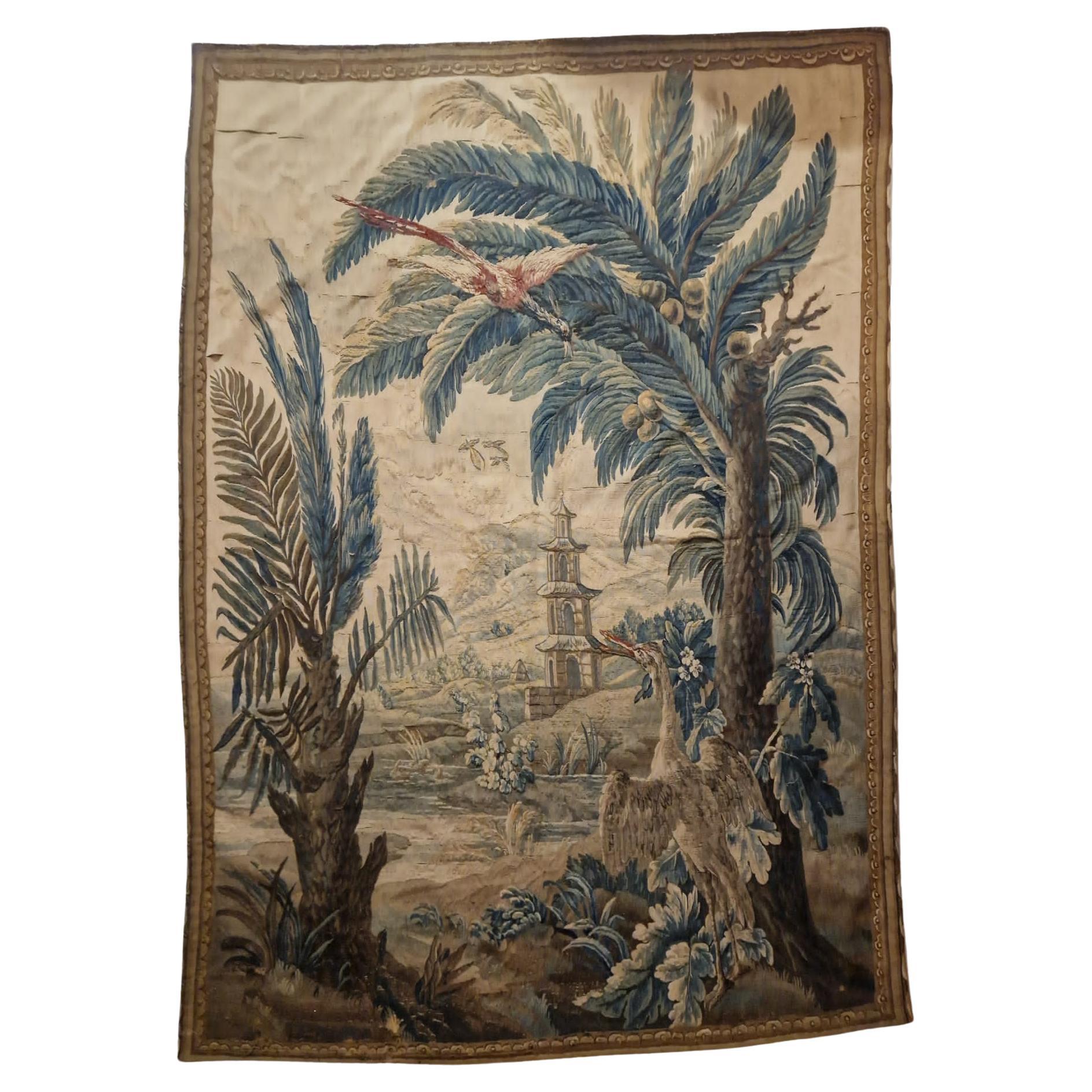 Exotic Aubusson tapestry from Louis XV