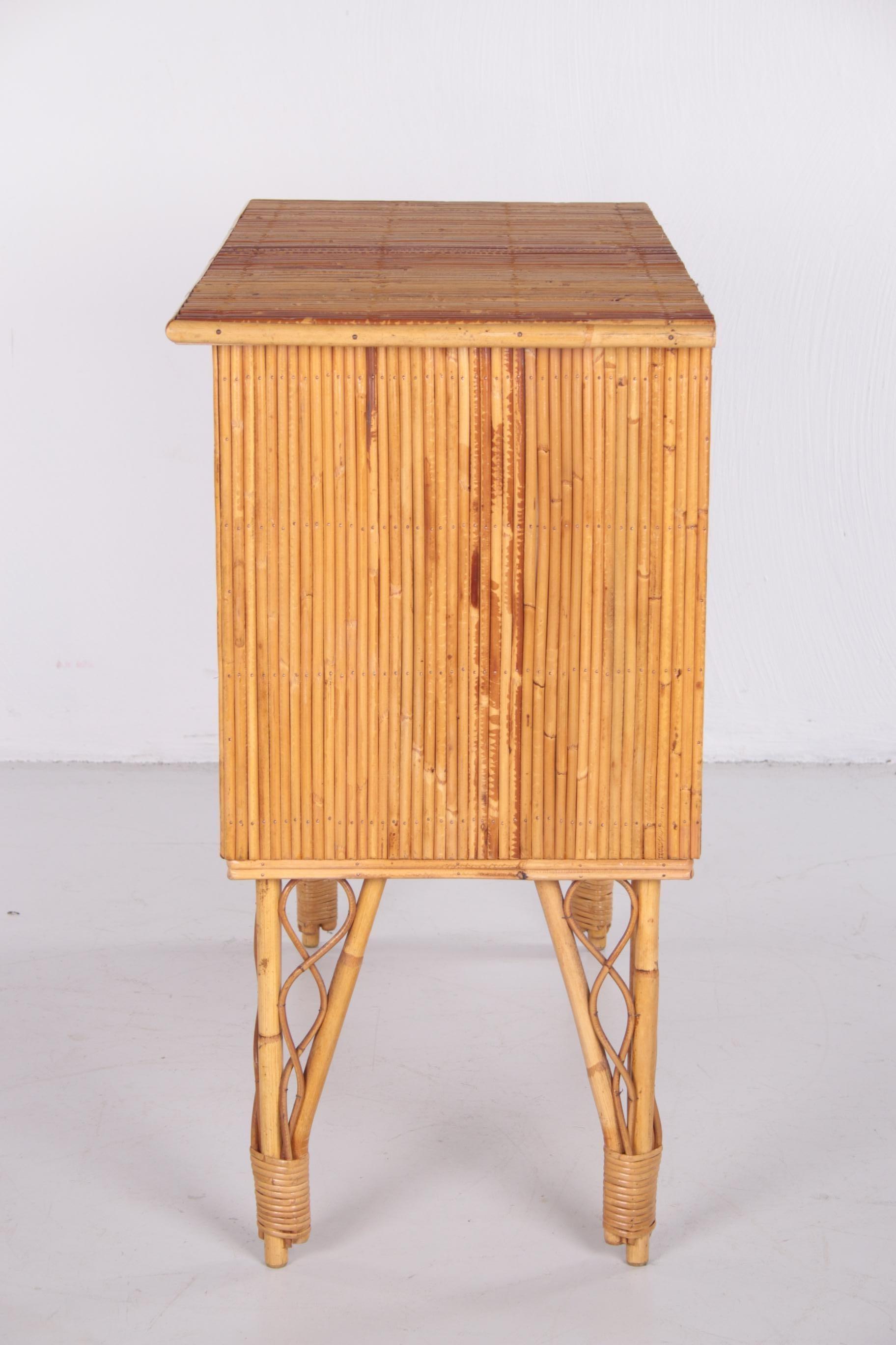 Exotic Bamboo Bar Cabinet with Glass Doors 1