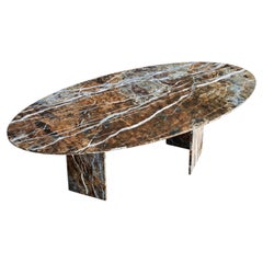 Exotic Blue Jeans Marble Dining Table, Rare Stone Blue Marble Custom Table