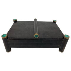 Exotic Box in Tesselated Horn Patchwork, Malachite and Brass by Maitland Smith