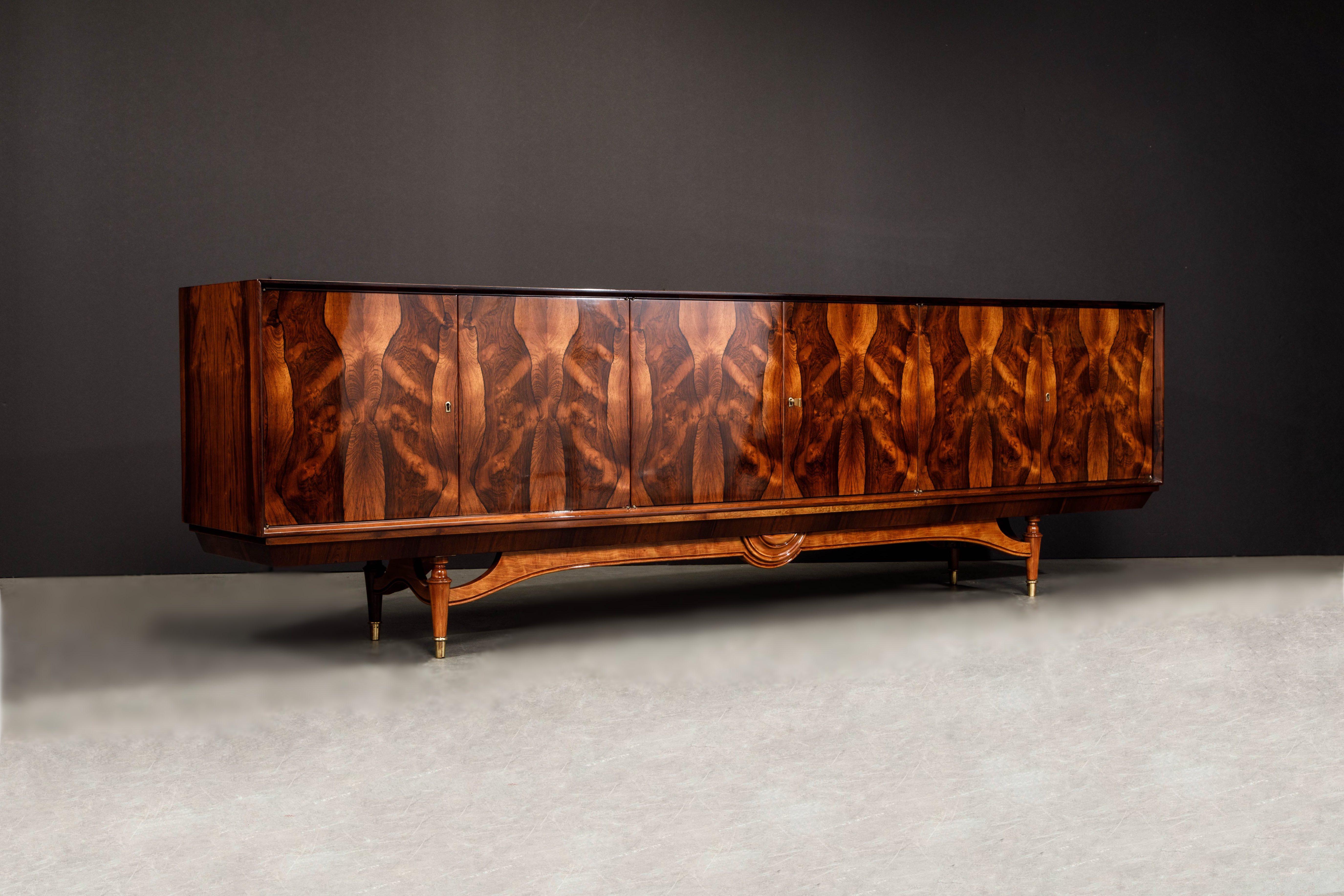 Exotic Brazilian Rosewood Giuseppe Scapinelli Sideboard, 1950s Brazil In Excellent Condition In Los Angeles, CA