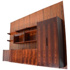 Exotic Brazilian Rosewood Wall Unit 4 Panel Pega by Juul Christensen Norway 1960