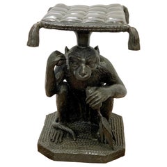Exotic Bronze Monkey Garden Seat
