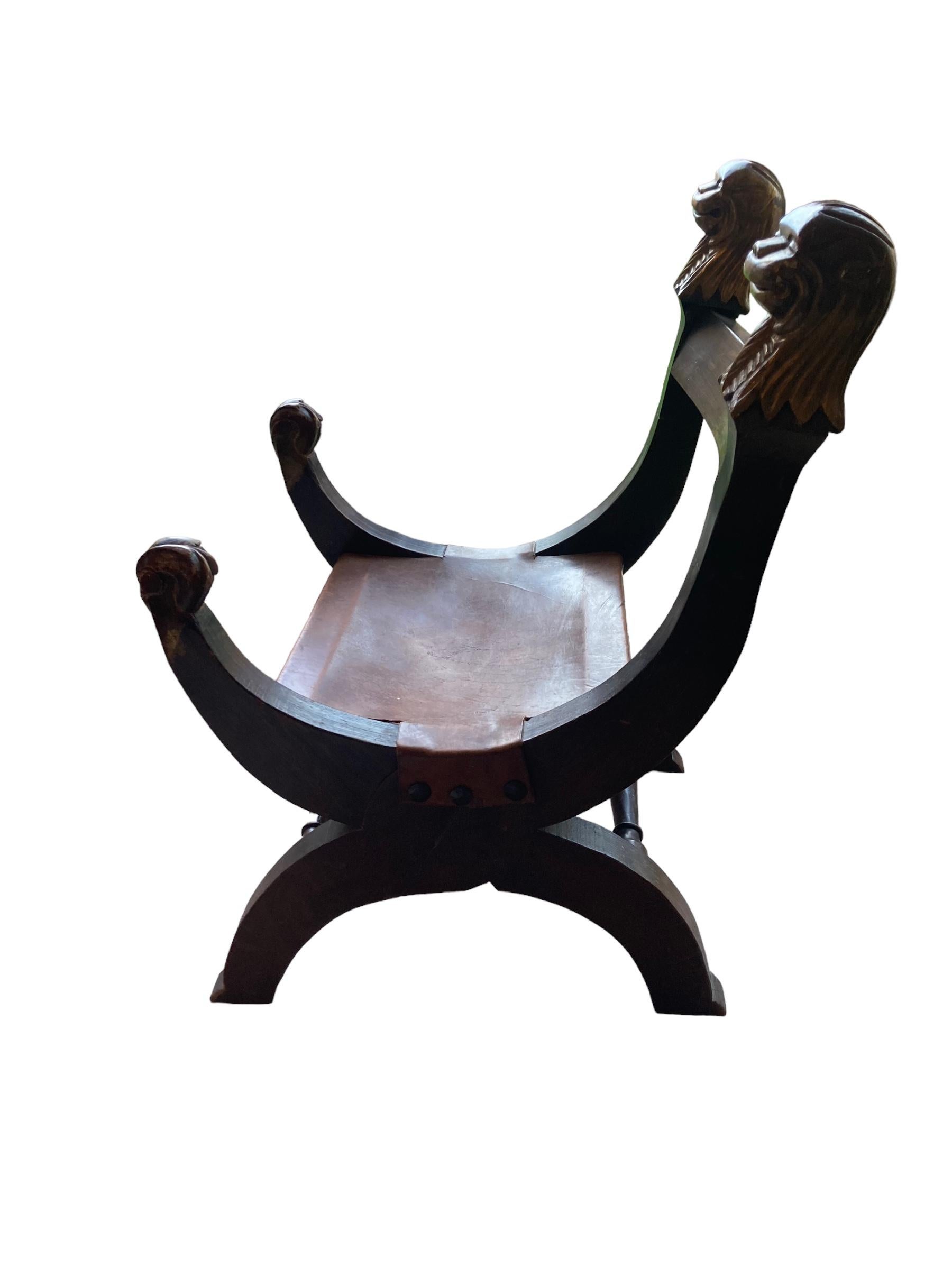 Exotic Carved Oak Mexican Monkey Chair 5