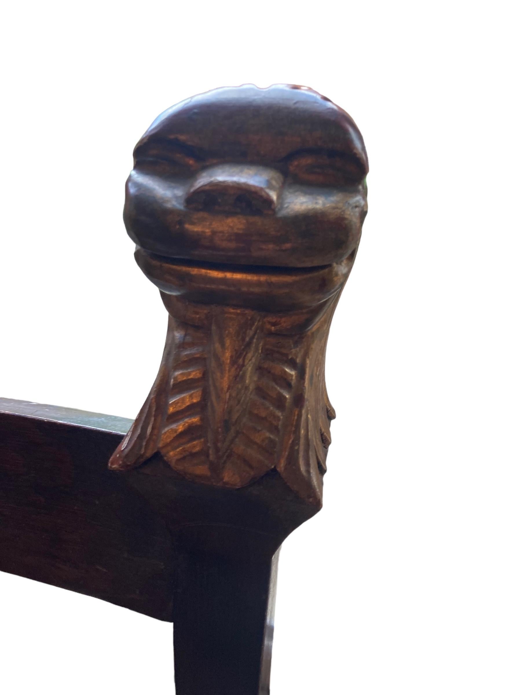 Exotic Carved Oak Mexican Monkey Chair 6