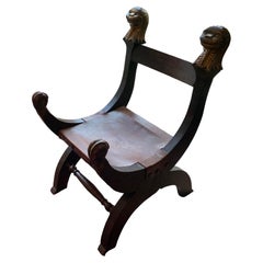 Retro Exotic Carved Oak Mexican Monkey Chair