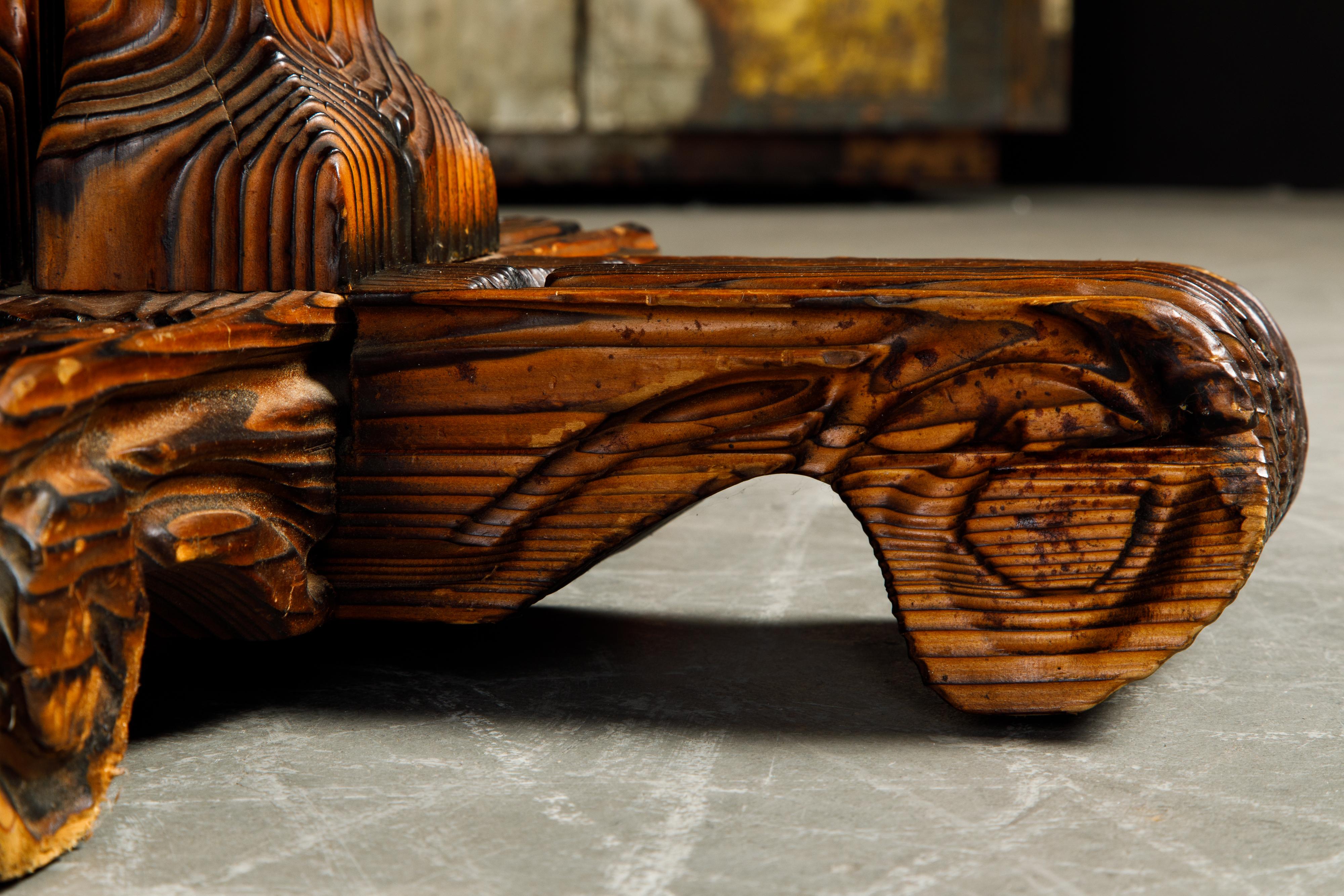 Exotic Carved Occasional Table by William Westenhaver for Witco, c 1950 3
