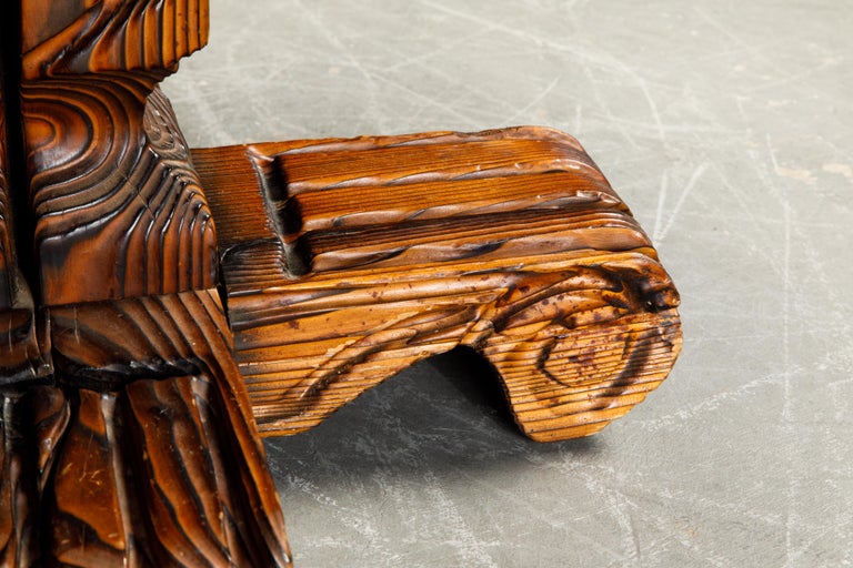 Exotic Carved Occasional Table by William Westenhaver for Witco, c 1950 4