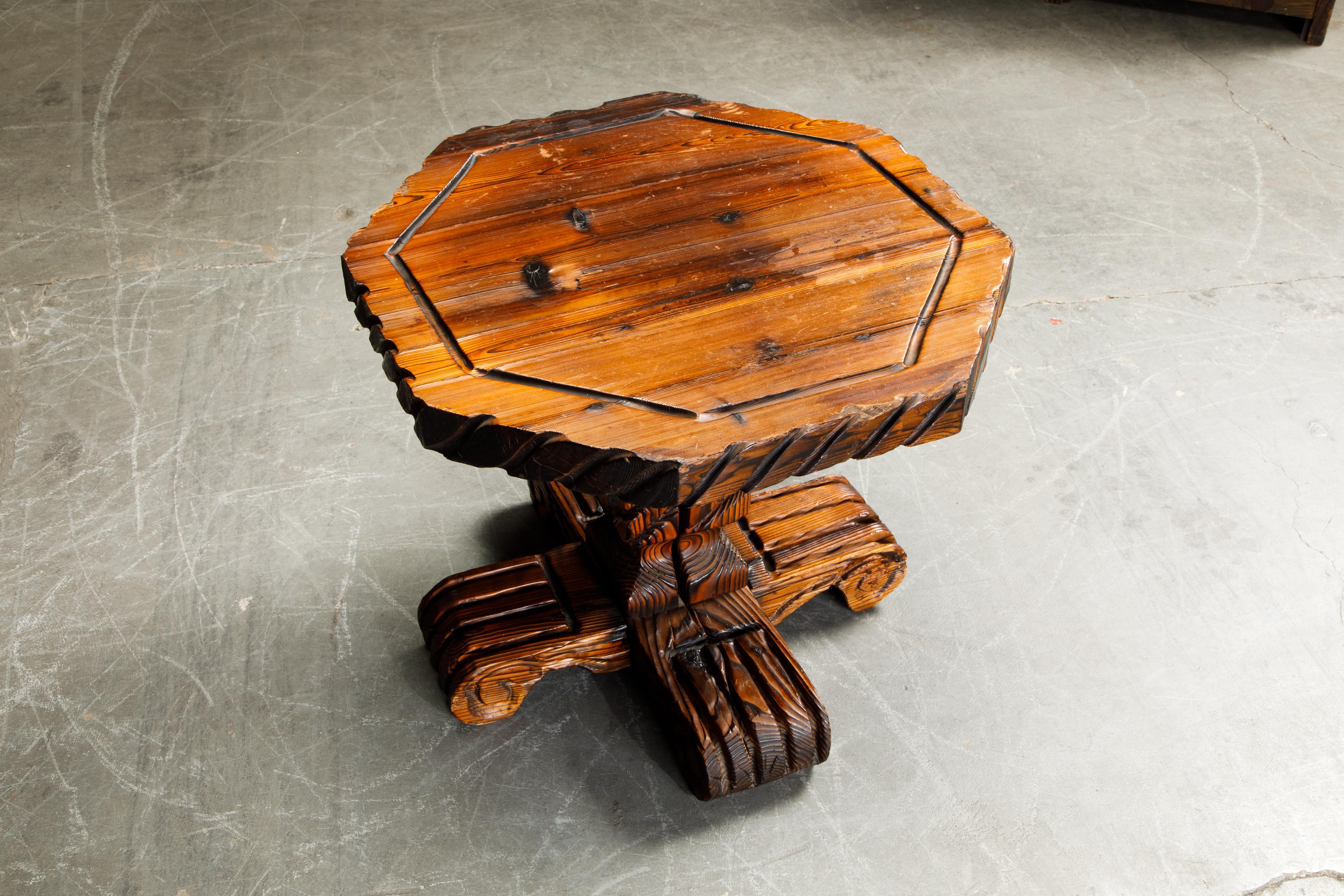 Exotic Carved Occasional Table by William Westenhaver for Witco, c 1950 5