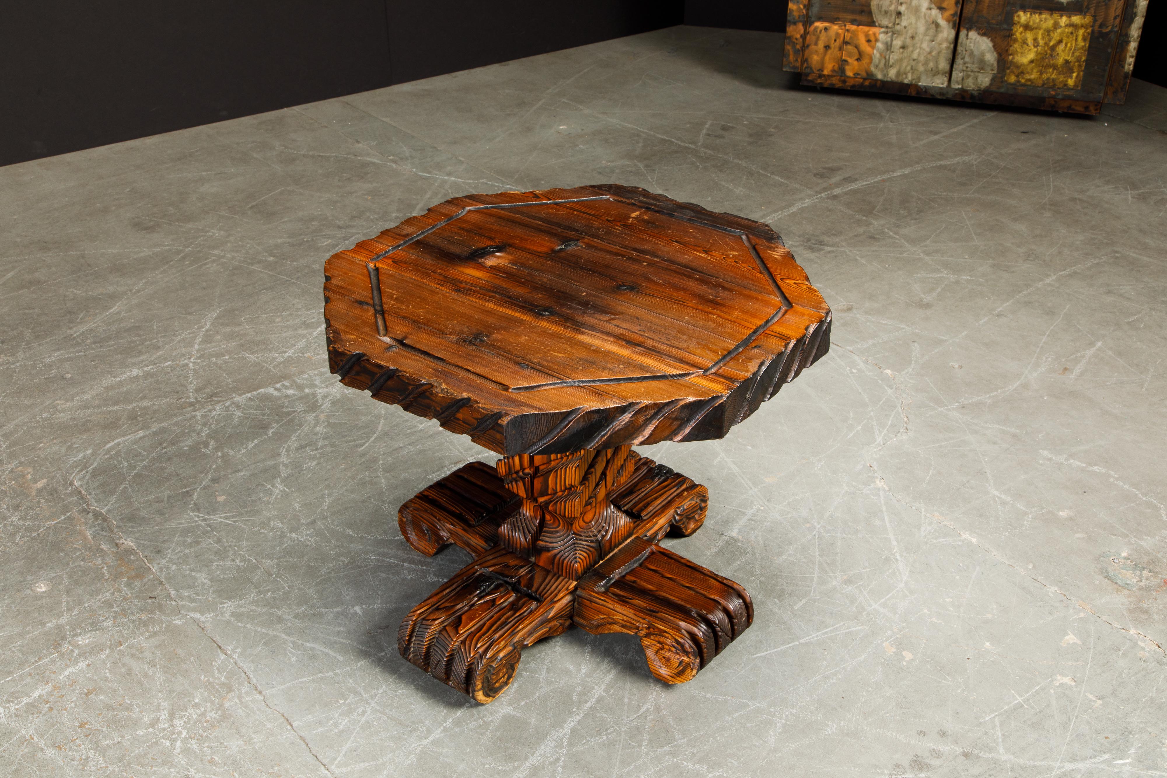 Exotic Carved Occasional Table by William Westenhaver for Witco, c 1950 7