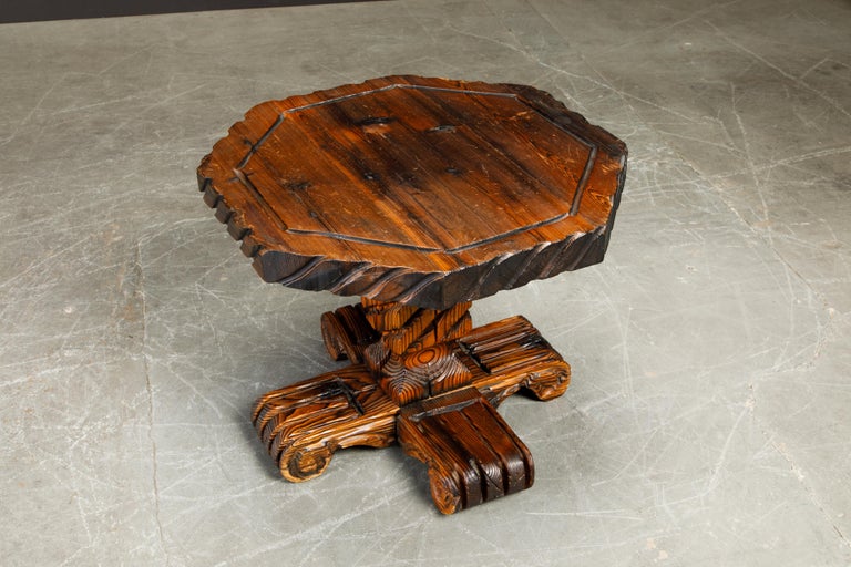 Exotic Carved Occasional Table by William Westenhaver for Witco, c 1950 8