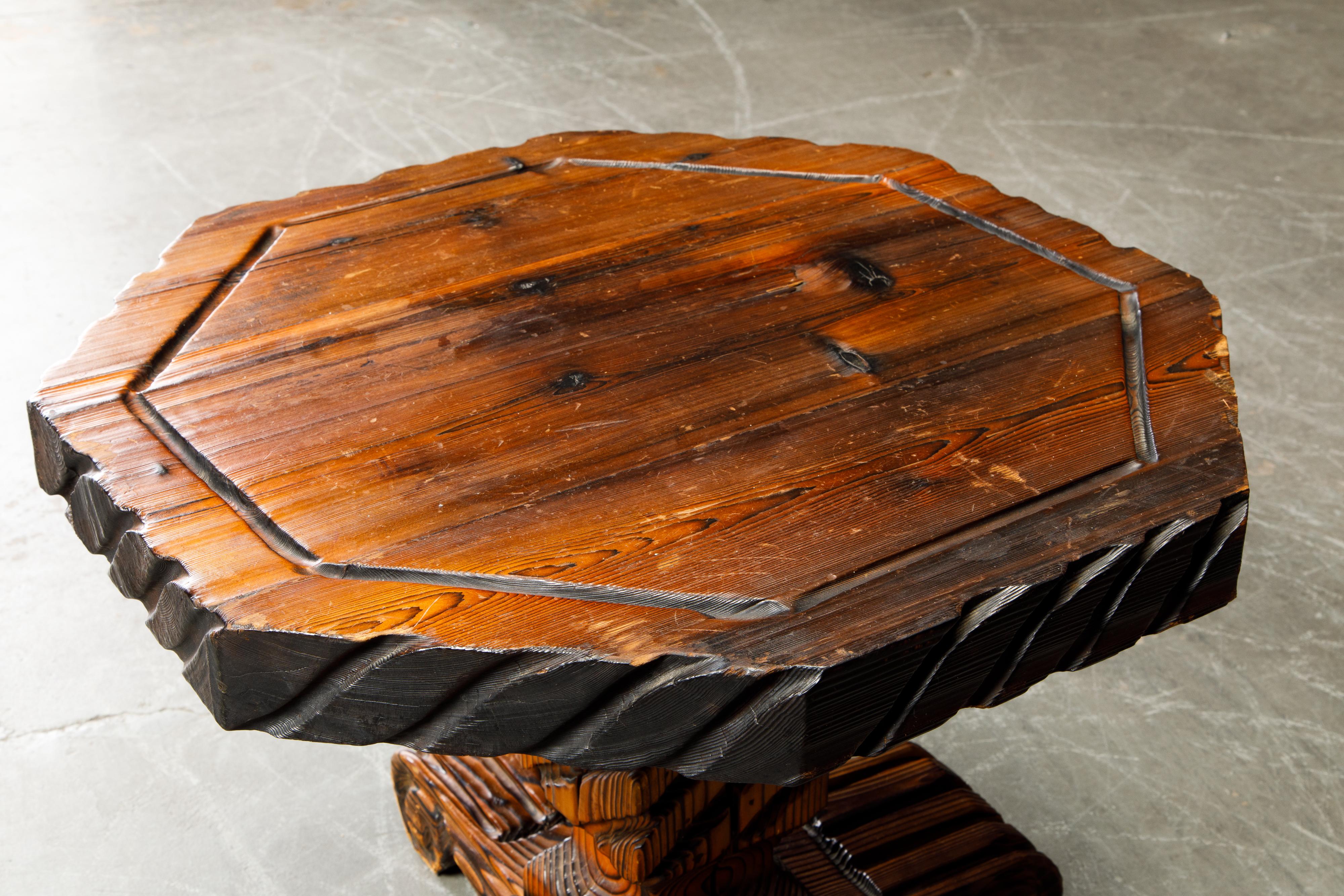 Exotic Carved Occasional Table by William Westenhaver for Witco, c 1950 9