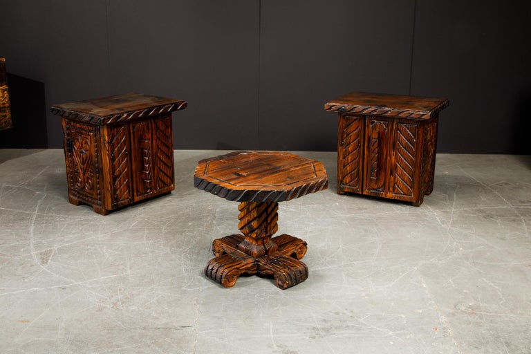 Exotic Carved Occasional Table by William Westenhaver for Witco, c 1950 12