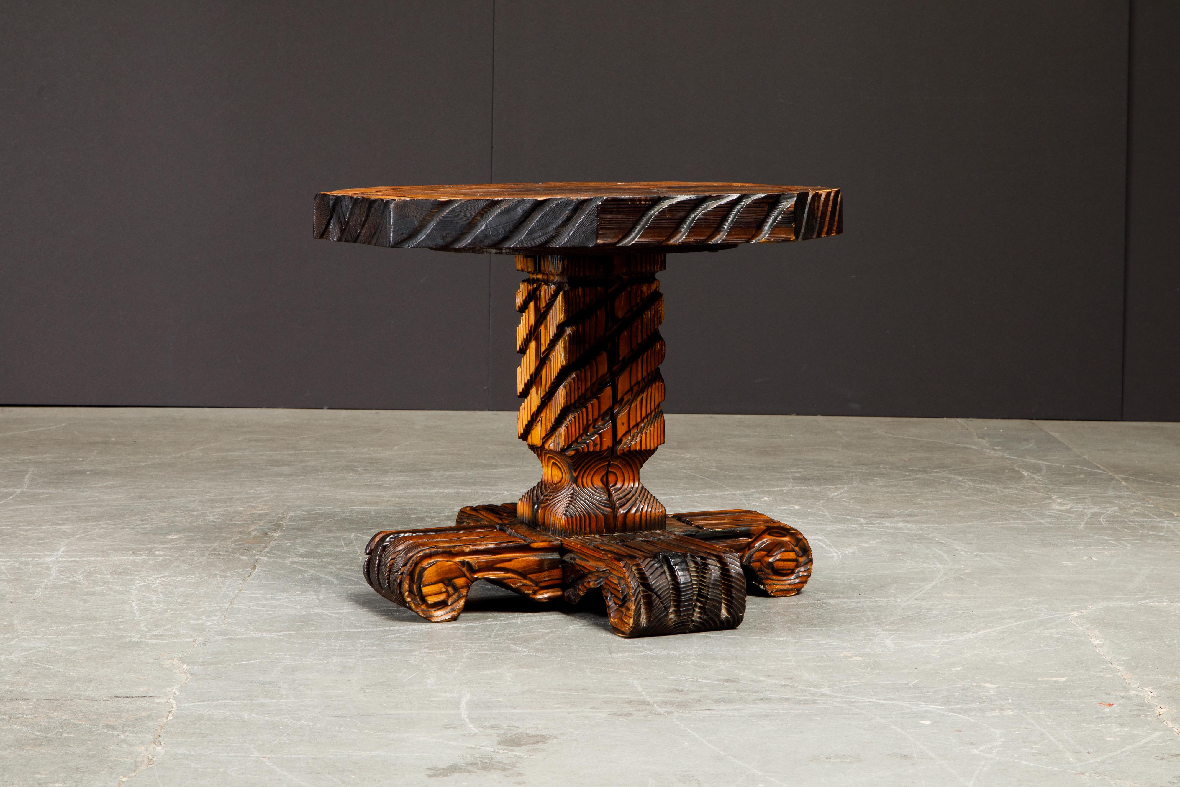 Mid-Century Modern Exotic Carved Occasional Table by William Westenhaver for Witco, c 1950