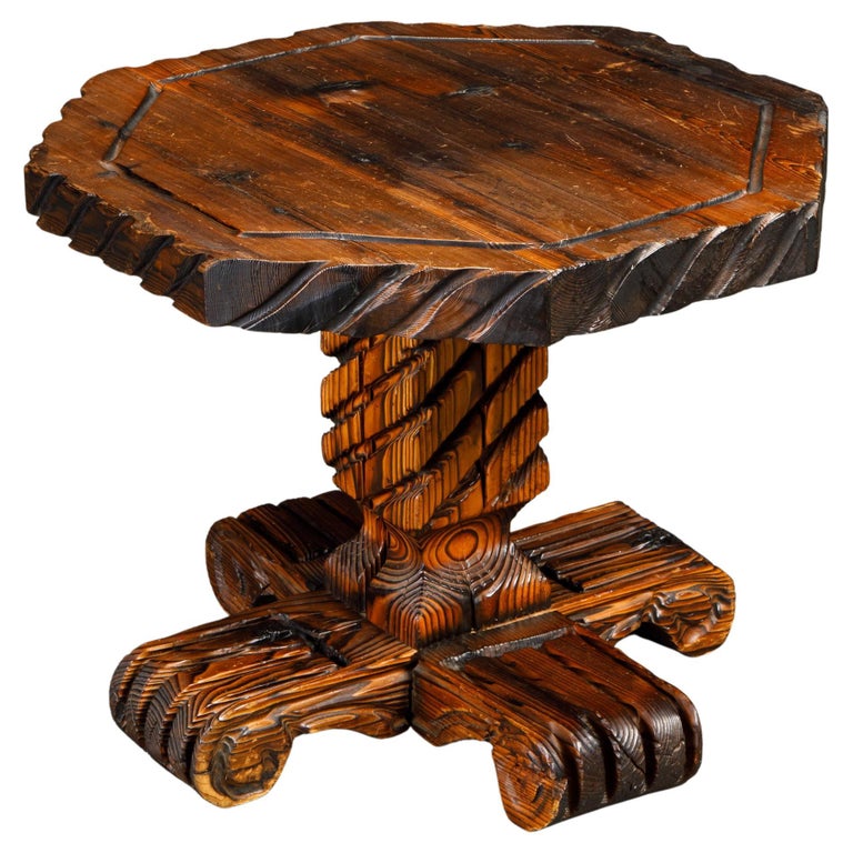 Exotic Carved Occasional Table by William Westenhaver for Witco, c 1950