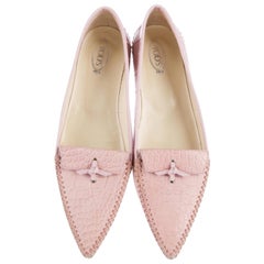 Exotic Tod's Crocodile Skin Moccassin Loafers Flats