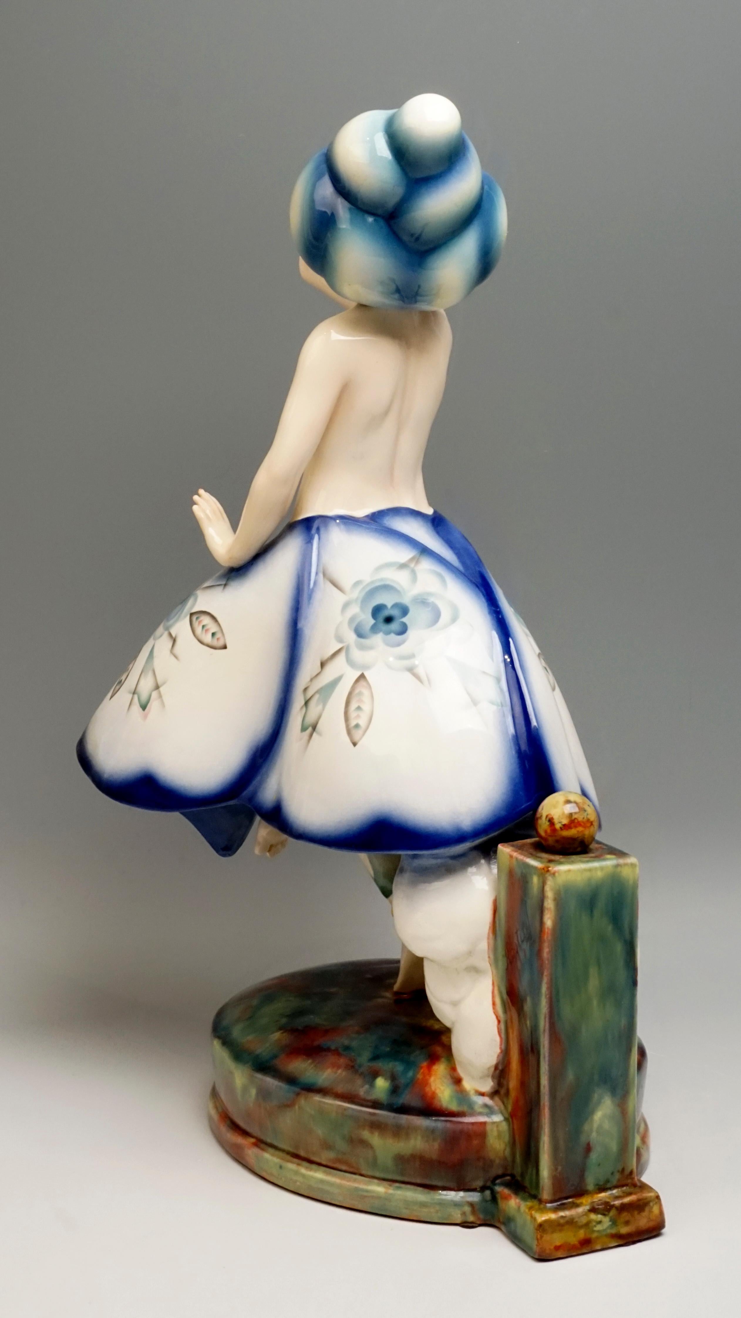 Austrian Exotic Dancer with a Large Turban by Josef Kostial, Goldscheider Vienna