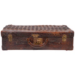 Exotic Early Horn Back Alligator or Crocodile Small Suitcase or Briefcase