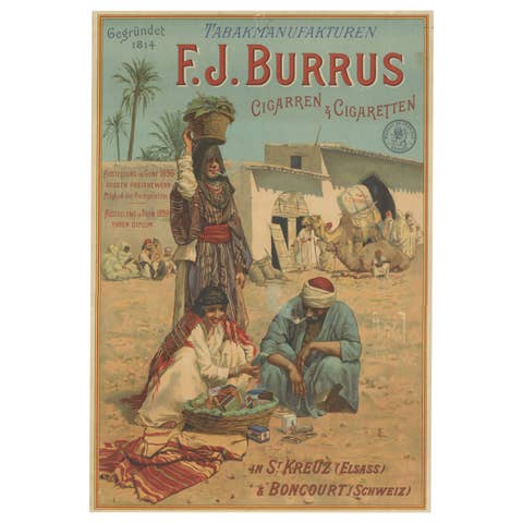 Exotic Elegance: Original Tobacco Advertisement, Printed in circa 1899