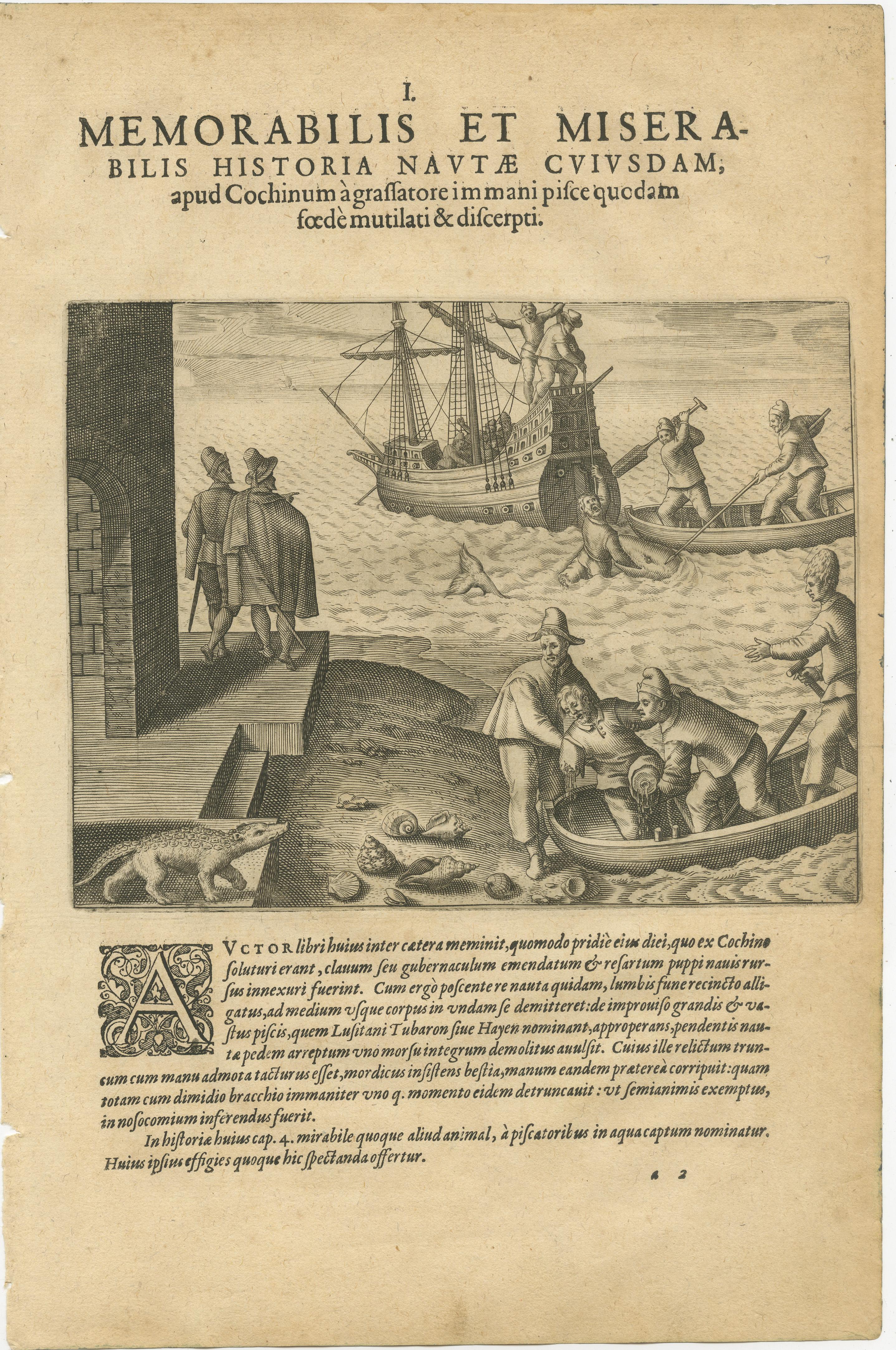 Title: De Bry Engravings of Exotic Encounters – Giant Crabs, Tortoises, Whales, and Cockfights, c.1598

A remarkable set of four original copper engravings from Theodor de Bry’s celebrated series of voyage collections, Petits Voyages (late