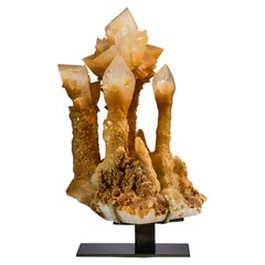 Exotic Flowers, Yellow Calcite Decorative Object Table top