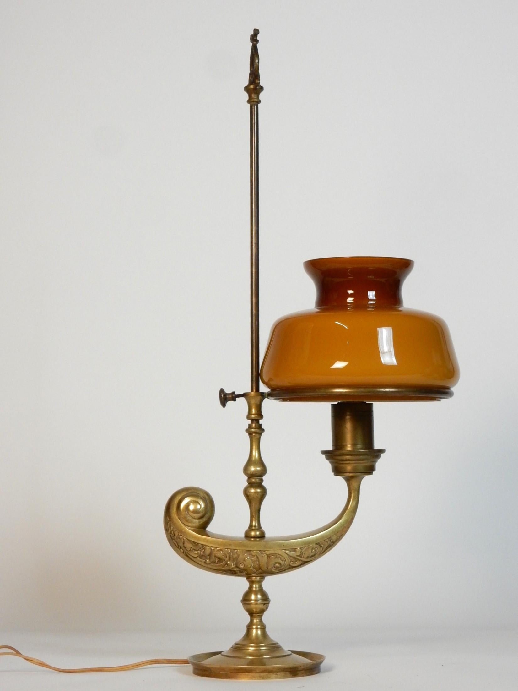 Exotische italienische Art Deco Ära Magic Genie Student Schreibtischlampe im Angebot 3