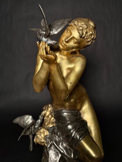 Exotische vergoldete und versilberte Bronze von Mathurin Moreau