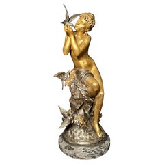Exotische vergoldete und versilberte Bronze von Mathurin Moreau
