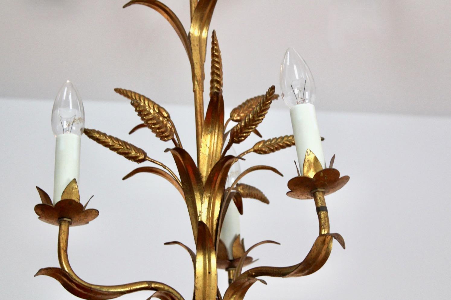 Exotic Hollywood Regency Wheat Sheaf Chandelier by Hans Kögl, Germany, 1970s In Good Condition For Sale In Voorburg, NL