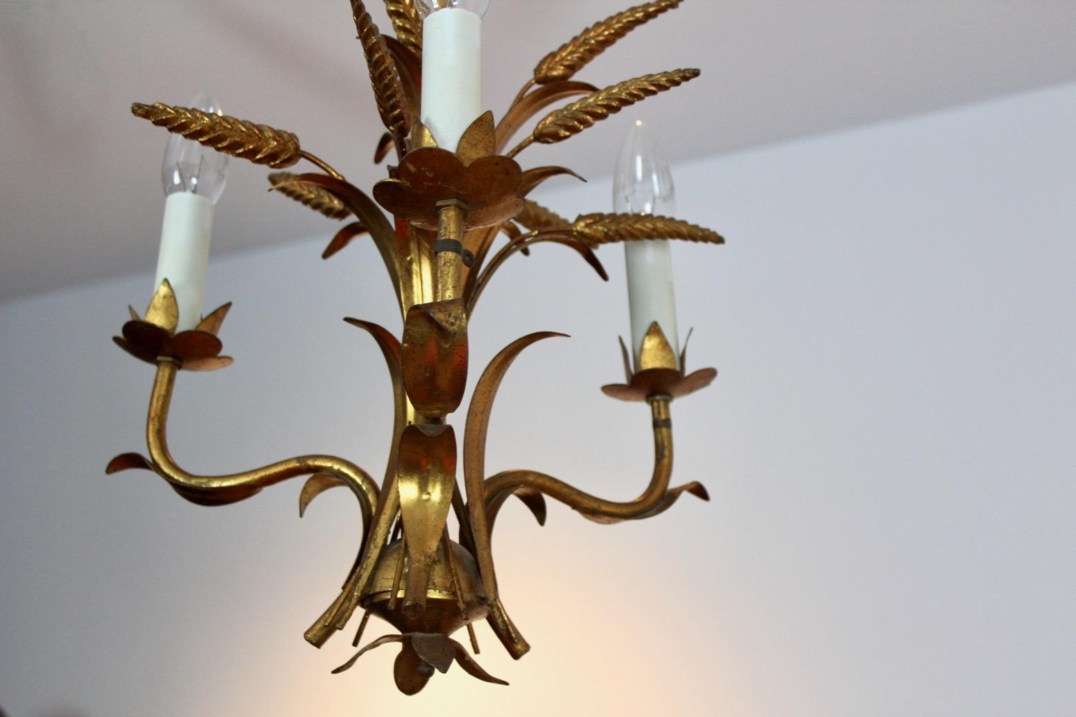 20th Century Exotic Hollywood Regency Wheat Sheaf Chandelier by Hans Kögl, Germany, 1970s For Sale