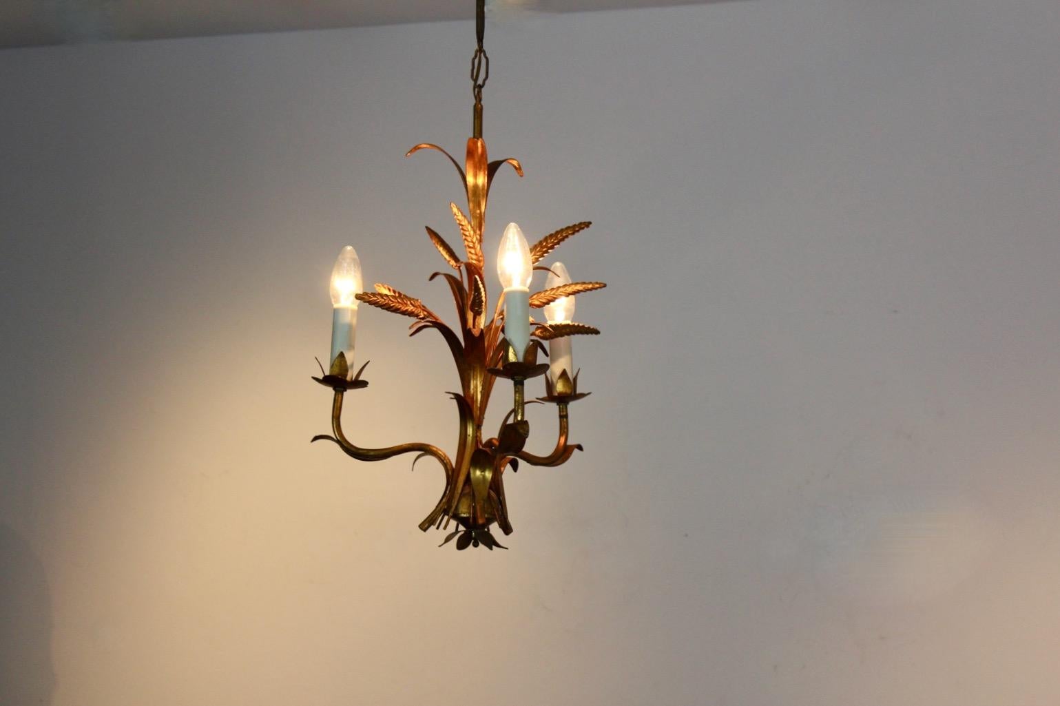 Exotic Hollywood Regency Wheat Sheaf Chandelier by Hans Kögl, Germany, 1970s For Sale 1